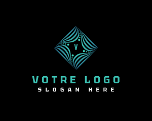 Shape - Technology Diamond Swirl logo design