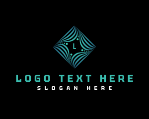 Technology Diamond Swirl Logo