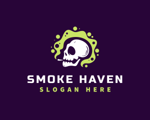 Skull Smoke Cigarette logo design