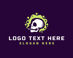 Weed - Skull Smoke Cigarette logo design