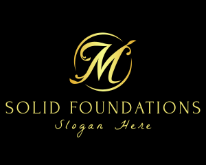Classy Golden Letter M Logo