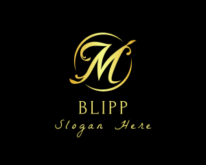 Vip - Classy Golden Letter M logo design