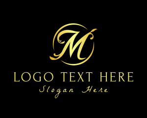 Jewelry Shop - Classy Golden Letter M logo design