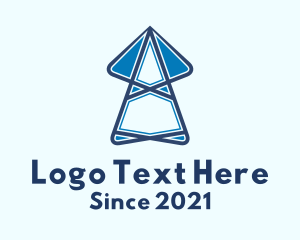 Telecom - Blue Broadcasting Tower logo design