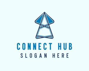 Blue Broadcasting Tower  logo design