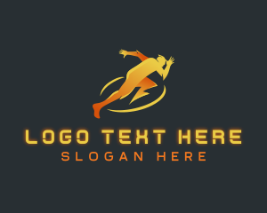 Voltage - Human Lightning Bolt logo design