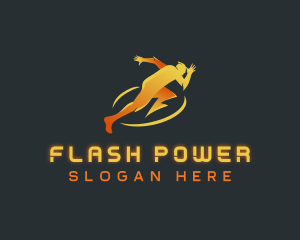 Human Lightning Bolt logo design