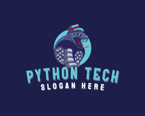 Angry Python Snake logo design