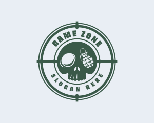 Skull Military Grenade logo design