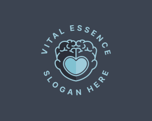 Wellbeing - Brain Heart Mental Health logo design