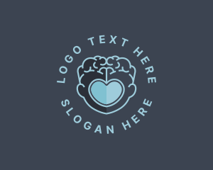 Wellbeing - Brain Heart Mental Health logo design