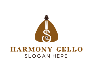 Cello - Guitar Pick Acoustic logo design