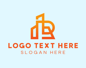 Geometric - Orange Realty Letter R logo design