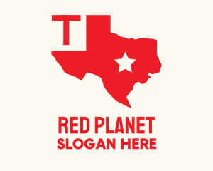 Red Texas State Map logo design