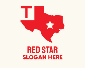 Red Texas State Map logo design