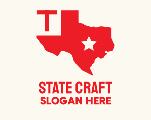 State - Red Texas State Map logo design