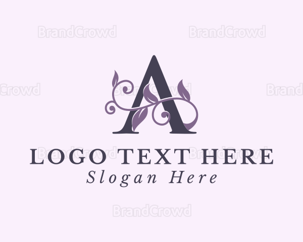 Stylish Leaf Letter A Logo