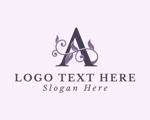 Stylish Leaf Letter A logo design