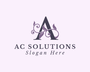 Stylish Leaf Letter A logo design