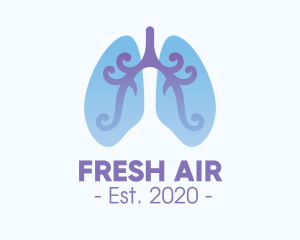 Respiratory Lung Organ logo design