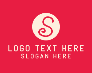 Swirly - Pink Handwritten Letter S logo design