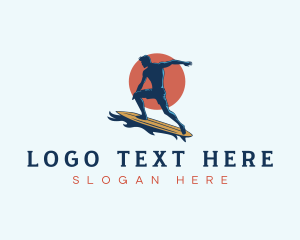 Surfboard - Beach Fitness Surfing logo design