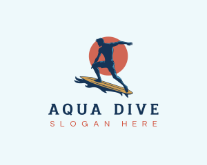 Beach Fitness Surfing logo design