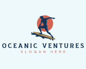 Beach Fitness Surfing logo design