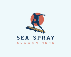 Beach Fitness Surfing logo design