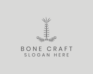 Skeletal - Fish Bone Anchor logo design