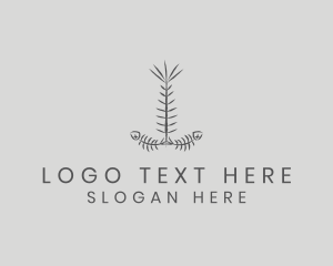 Skeletal - Fish Bone Anchor logo design