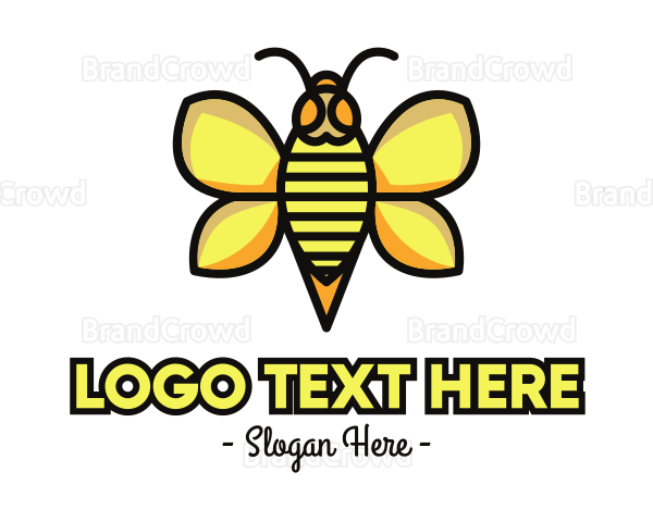 Yellow Wasp Outline Logo