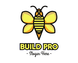 Yellow Wasp Outline logo design