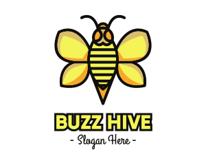 Yellow Wasp Outline logo design