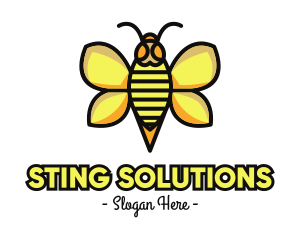 Sting - Yellow Wasp Outline logo design