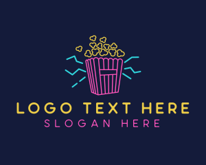 Snack - Popcorn Movie Snack logo design