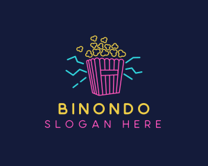 Popcorn Movie Snack Logo