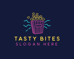 Snack - Popcorn Movie Snack logo design
