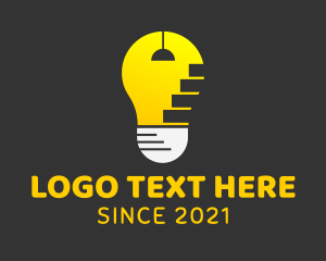 Plug - Light Bulb Stairs logo design