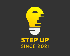 Staircase - Light Bulb Stairs logo design