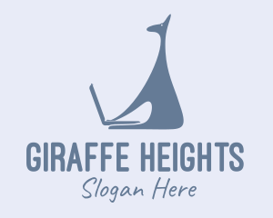 Laptop Giraffe Cartoon logo design