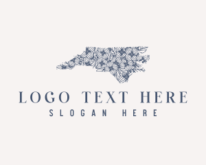 Map - North Carolina Flower Bloom logo design