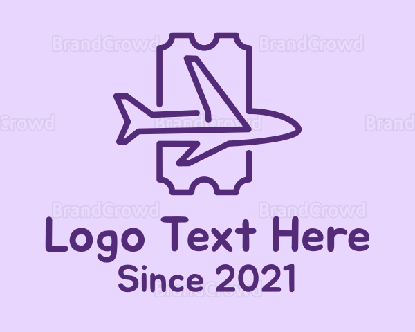 Airplane Travel Ticket Logo