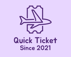Ticket - Airplane Travel Ticket logo design