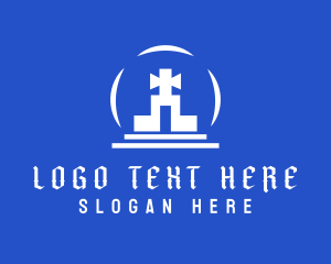 Pope - Religious Cross Church logo design