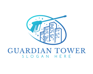 Gradient Building Cleaning logo design