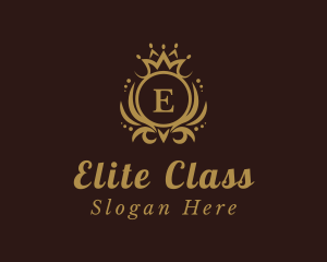 First Class - Fancy Gold Crown logo design
