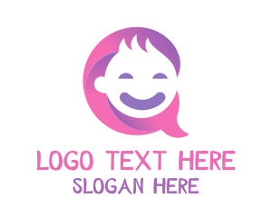 Speech Bubble - Baby Chat Bubble logo design