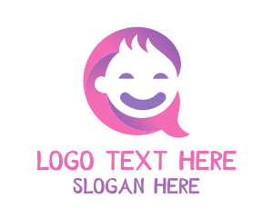 Smile - Baby Chat Bubble logo design