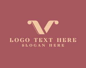 Letter V - Vintage Feminine Letter V logo design